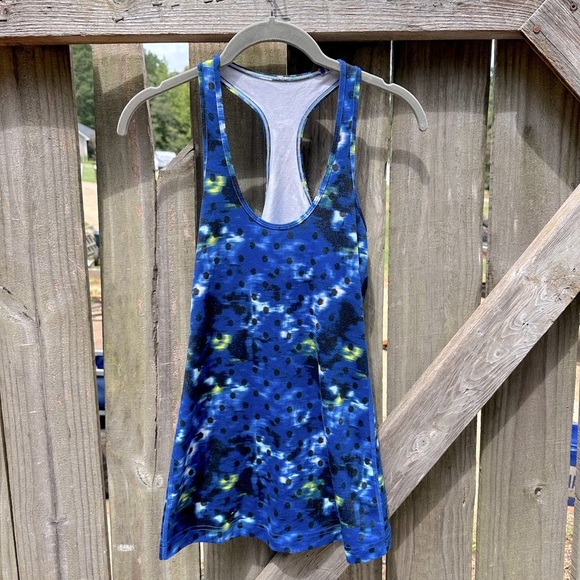 Lululemon Cool Racerback Windy Blooms Multicolor Blue Tank Top - Picture 5 of 9